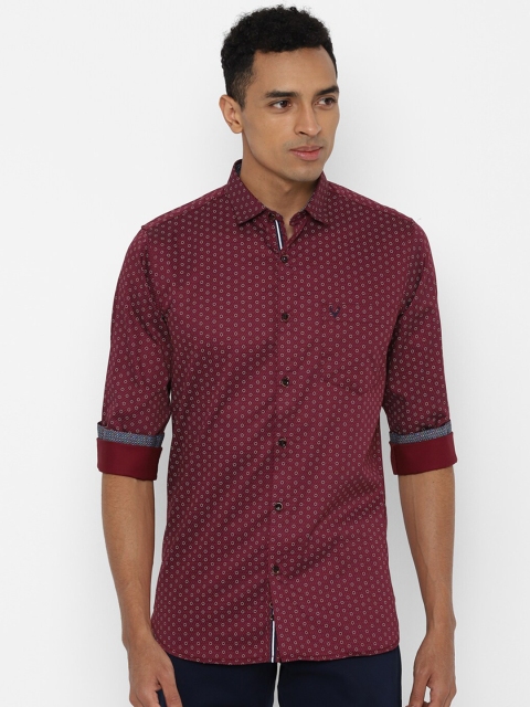 

Allen Solly Men Maroon Slim Fit Printed Casual Shirt