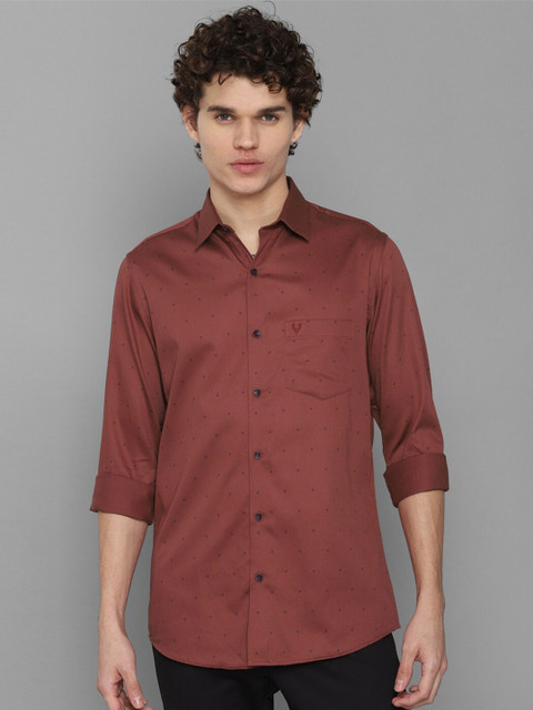 

Allen Solly Men Maroon Slim Fit Printed Casual Shirt