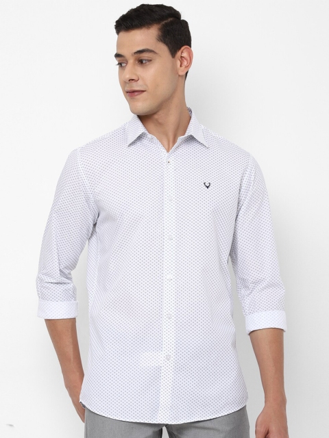 

Allen Solly Men White Slim Fit Printed Casual Cotton Shirt