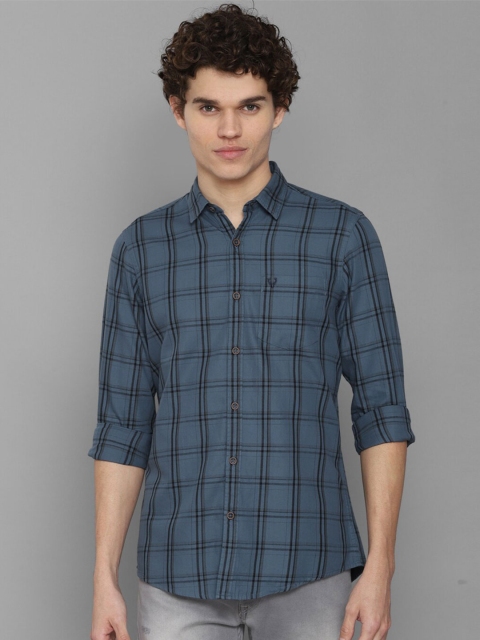 

Allen Solly Men Blue Windowpane Checks Casual Shirt