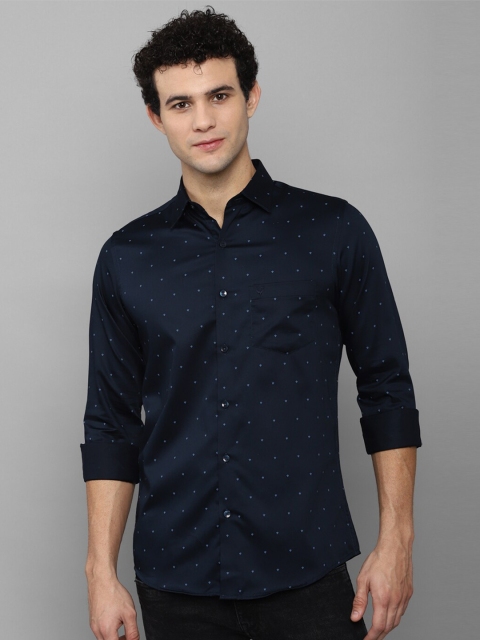 

Allen Solly Men Navy Blue Slim Fit Printed Casual Shirt