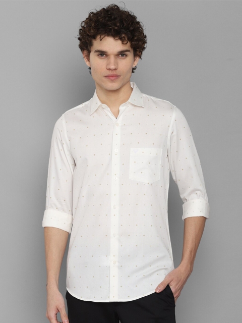 

Allen Solly Men Cream-Coloured Slim Fit Printed Casual Shirt