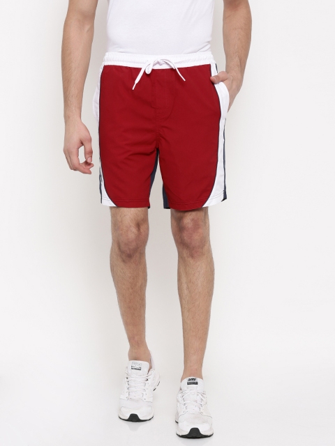 

Smiley World Men Red & Blue Solid Regular Fit Sports Shorts