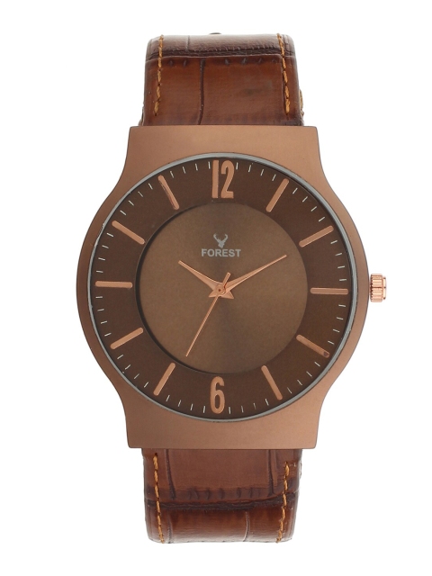 

Hobforestessentials Men Brown Dial & Brown Leather Straps Analogue Watch FR22-282-BR-Brown