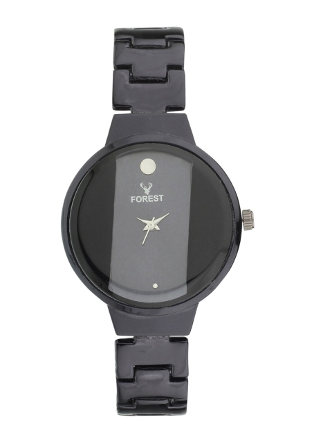 

Hobforestessentials Women Black Dial & Black Straps Analogue Watch FR22-216-BK
