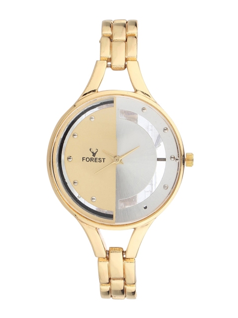 

Hobforestessentials Women Embellished Dial & Gold Toned Straps Analogue Watch FR22-243-GD