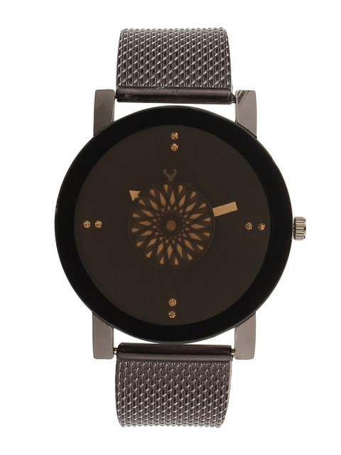 

Hobforestessentials Men Black Dial & Bracelet Style Straps Analogue Watch FR22-307G-BK