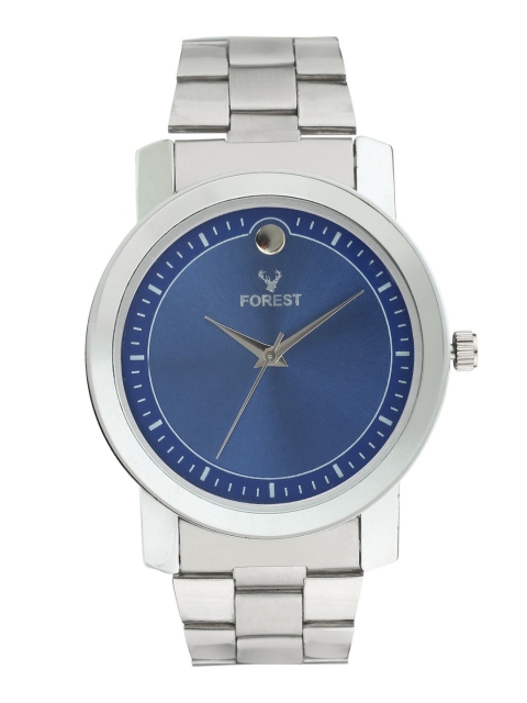

Hobforestessentials Men Blue Embellished Dial & Silver Toned Straps Analogue Watch FR22-259-BL