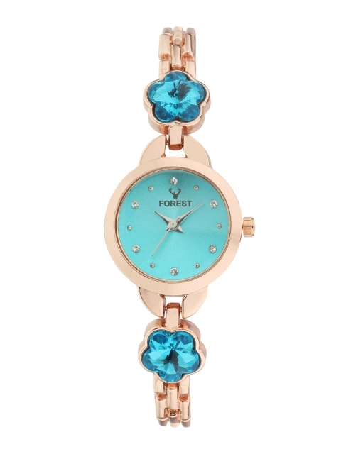 

Hobforestessentials Women Blue Dial & Rose Gold Straps Analogue Watch FR22-207-RGBL