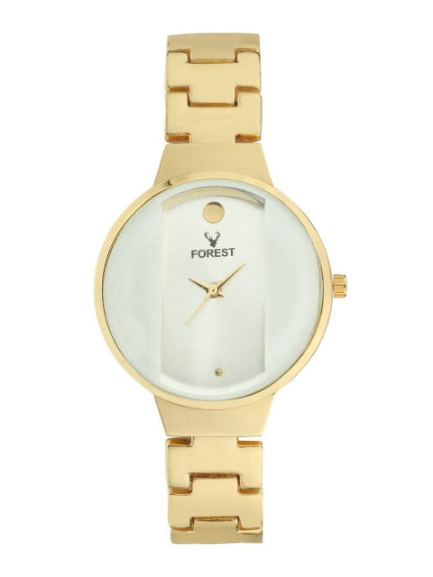 

Hobforestessentials Women White Dial & Gold Toned Straps Analogue Watch FR22-213-GD