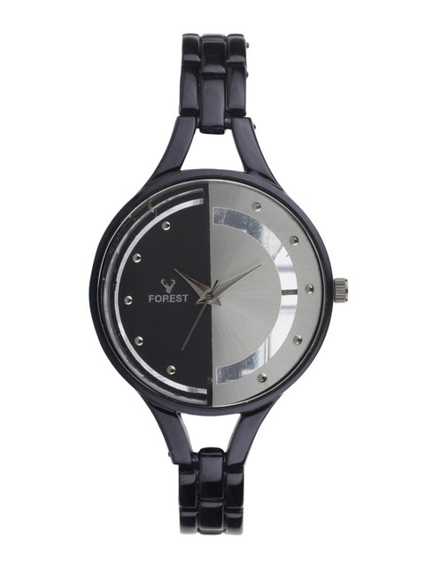 

Hobforestessentials Women Black Dial & Black Straps Analogue Watch FR22-243-BK