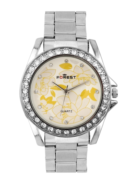 

Hobforestessentials Yellow Dial & Silver Straps Analogue Watch FR22-20834F05-SL-Yellow