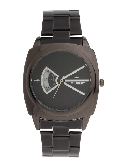 

Hobforestessentials Men Brown Dial & Black Bracelet Style Straps Analogue Watch