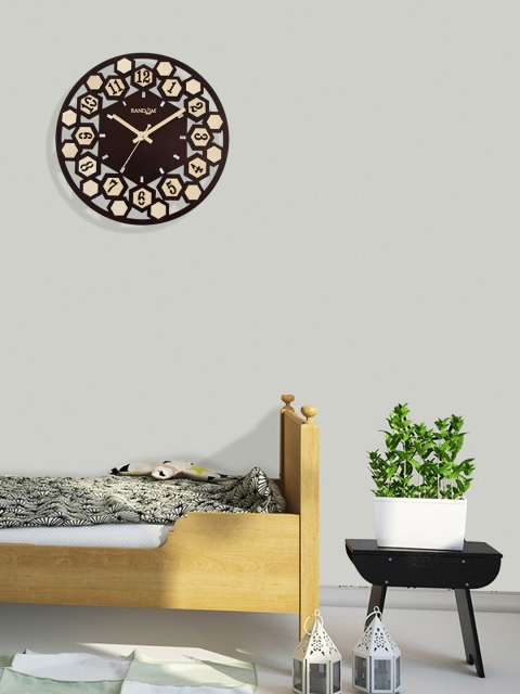 

RANDOM Brown & Beige Round Analogue Wall Clock