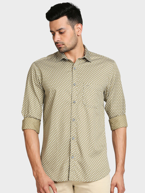 

ColorPlus Men Brown Tailored Fit Printed Casual Shirt