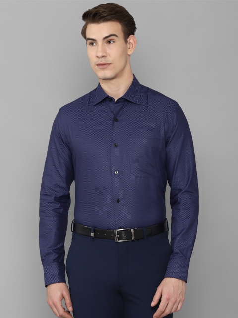

Louis Philippe Men Navy Blue Printed Pure Cotton Formal Shirt