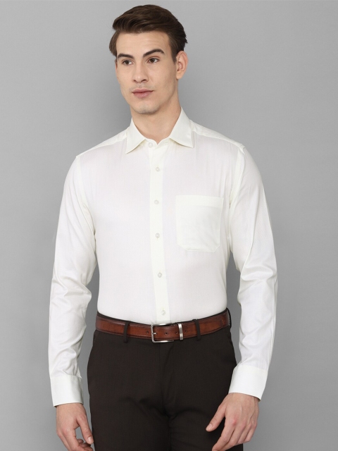 

Louis Philippe Men Cream Solid Slim Fit Formal Shirt