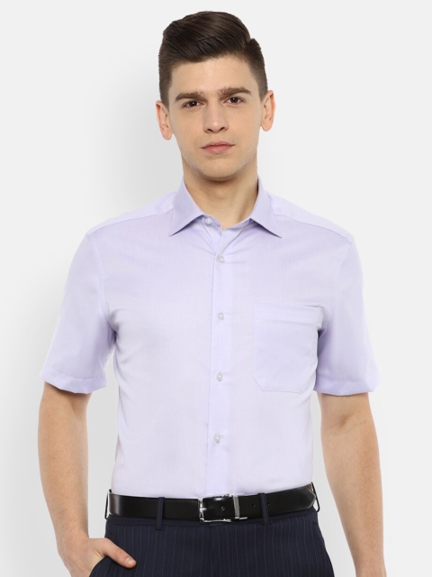 

Louis Philippe Men Purple Solid Pure Cotton Formal Shirt