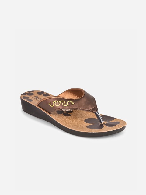

Aqualite Women Brown Printed Rubber Slip-On