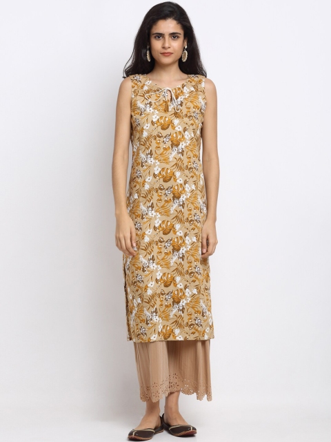 

NEUDIS Women Brown Floral Printed Kurta