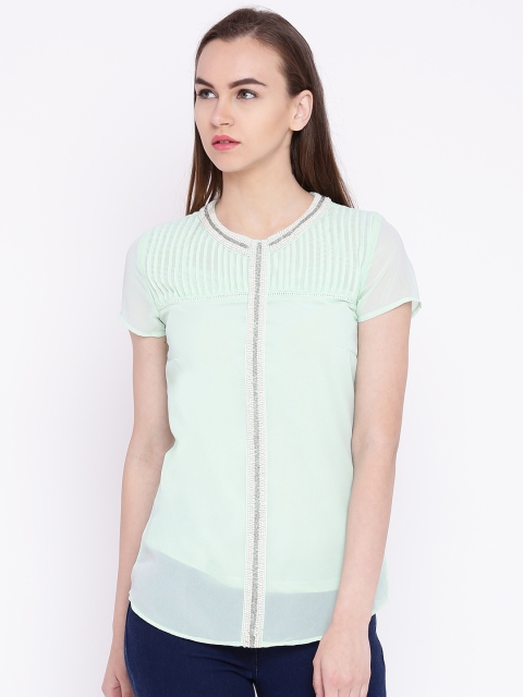 

Jealous 21 Women Green Printed Embellished Top