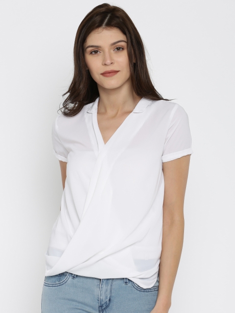 

Jealous 21 Women White Solid Wrap Top