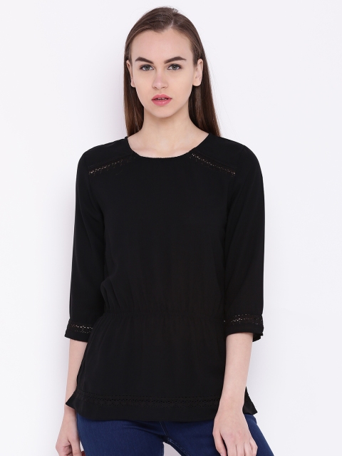 

Jealous 21 Women Black Solid Cinched Waist Top