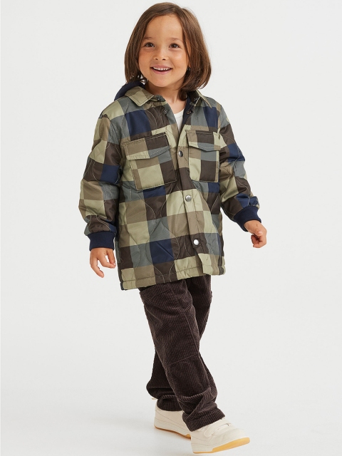 

H&M Boys Beige Hooded Quilted Jacket
