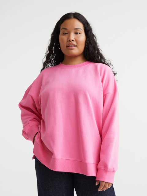 

H&M Women Pink Plus SizeOversized Sweatshirt