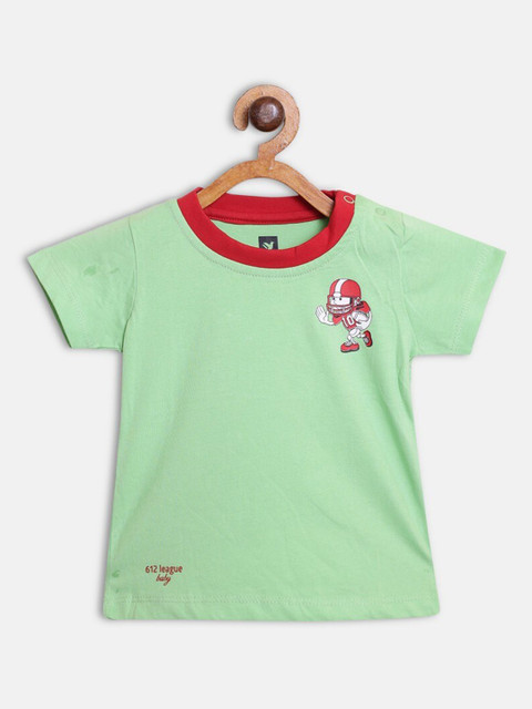 

612League Boys Green Printed T-shirt