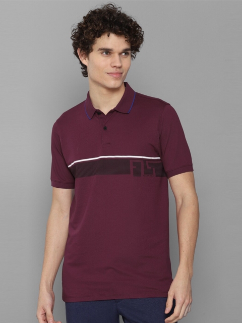 

Allen Solly Men Maroon & White Printed Polo Collar T-shirt