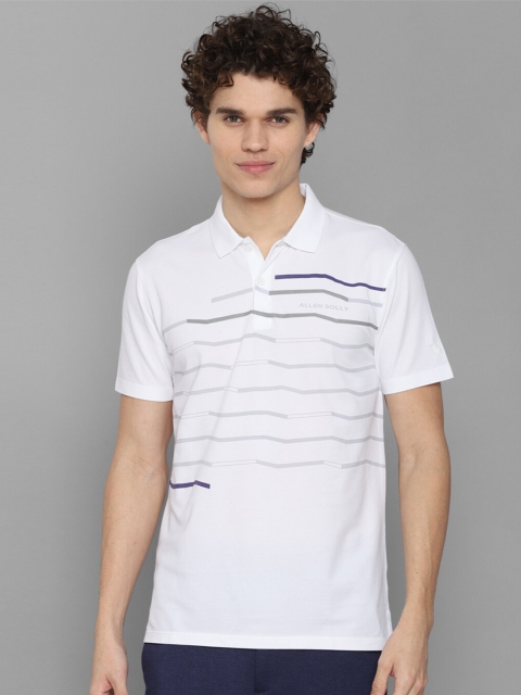 

Allen Solly Men White Striped Polo Collar T-shirt