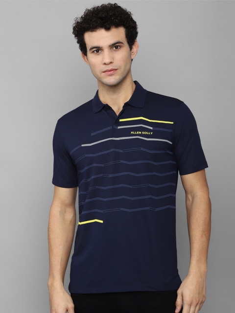 

Allen Solly Men Navy Blue Printed Polo Collar T-shirt