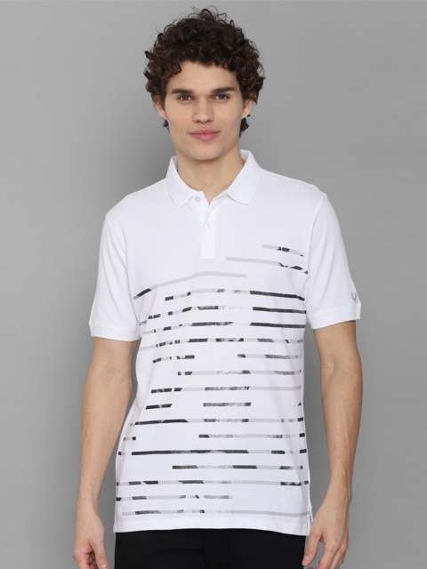 

Allen Solly Men White & Black Printed Polo Collar T-shirt