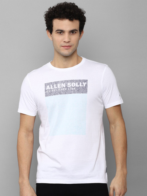 

Allen Solly Men White Typography Printed Applique Slim Fit T-shirt