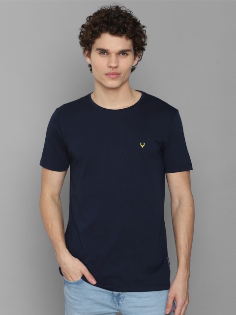 

Allen Solly Men Navy Blue Slim Fit T-shirt