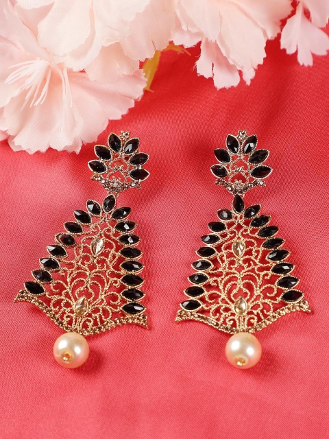 

jazzz and sizzle Black Paisley Shaped Drop Earrings
