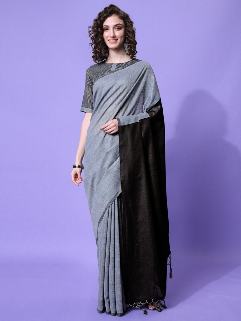 

MASSTANI BY INDDUS Women Grey Woven Design Saree