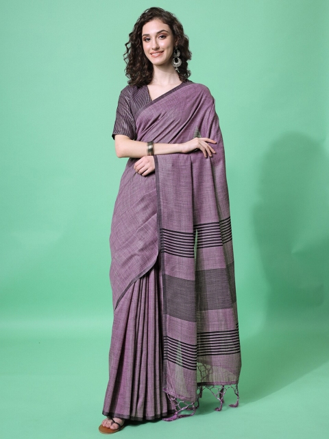 

MASSTANI BY INDDUS Women Woven Design Purple Saree