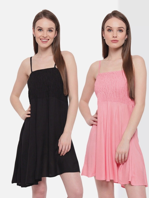 

Aawari Pack of 2 Fit and Flare Dress, Black