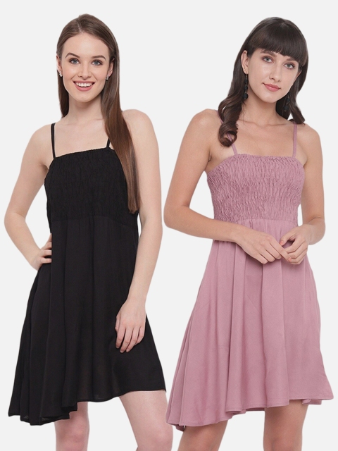 

Aawari Pack of 2 Black & Pink Dresses