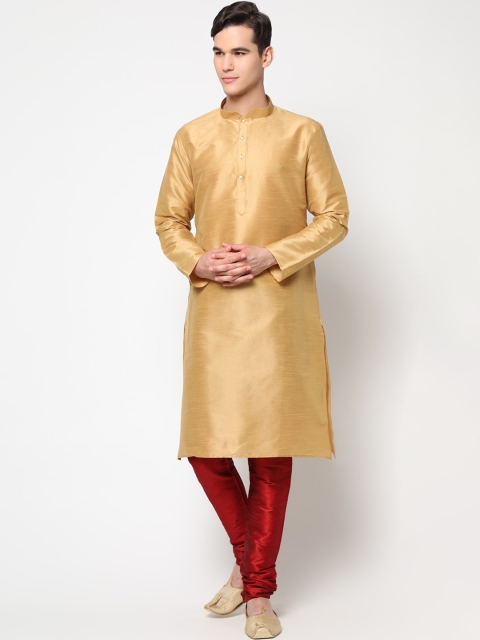 

LAGAAV Men Beige Dupion Silk Kurta with Churidar