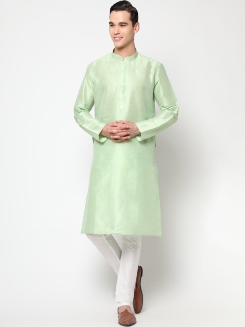 

LAGAAV Men Pastel Green Dupion Silk Kurta with Pyjamas