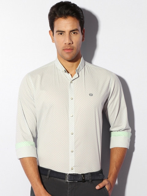 

Van Heusen Sport Men White & Grey Slim Fit Printed Casual Shirt