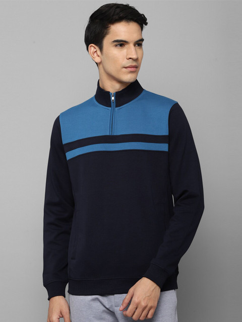 

Louis Philippe Men Navy Blue Colourblocked Sweatshirt