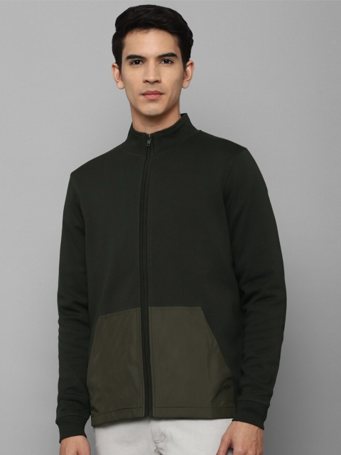 

Louis Philippe Men Olive Green Pure Cotton Sweatshirt