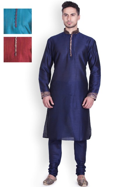 

Sanwara Pack of 3 Kurta Sets, Blue