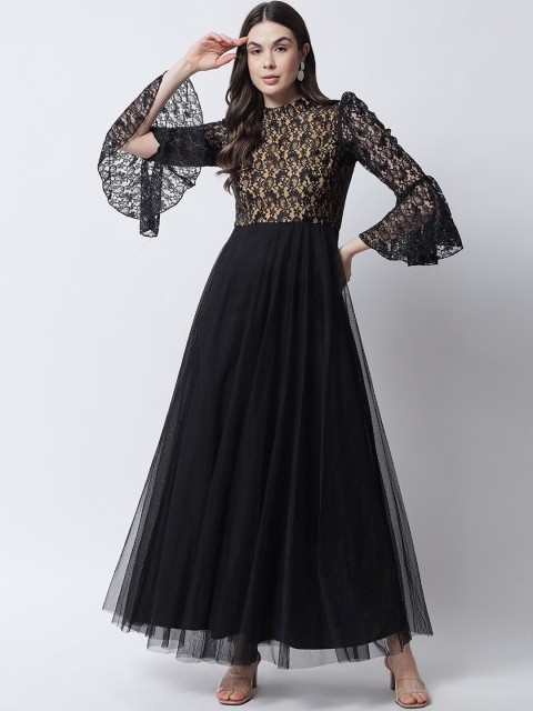 

MARC LOUIS Black Net Maxi Dress