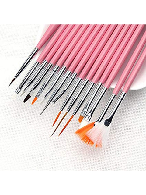 

Alexvyan Set Of 15 Nail Art Brush & Pen, Pink