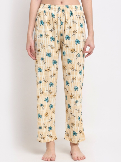 

NEUDIS Women Beige Colored Floral Printed Lounge Pants